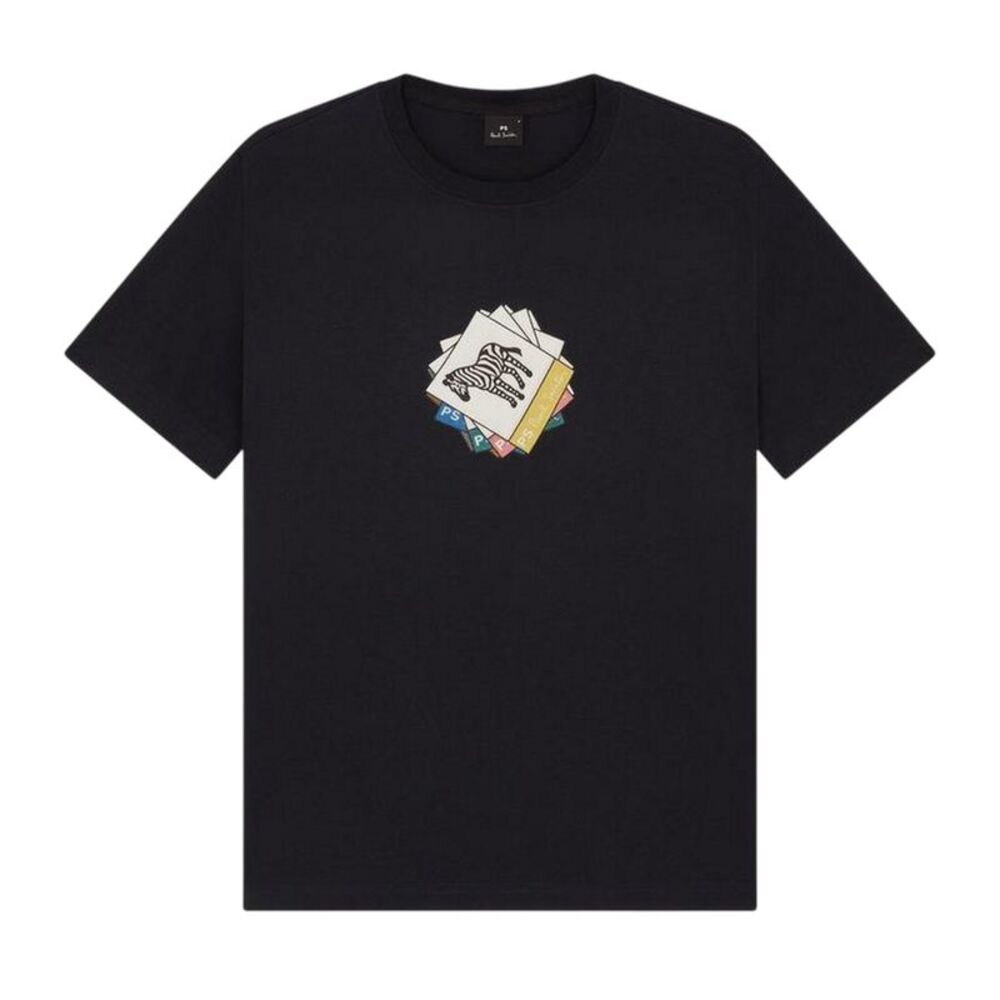 Paul Smith Mens Graphic Print Jersey T-Shirt / Blue